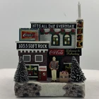 Vtg Coca-Cola Town Square Illuminated Holiday Village Building Radio Station