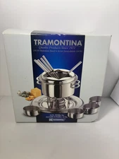 14 Pc. Tramontina Stainless Steel Fondue Set-Open Box-Set Is New