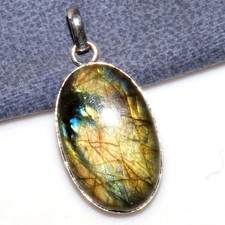 Purple Fiery Labradorite 925 Silver Plated Pendant 2