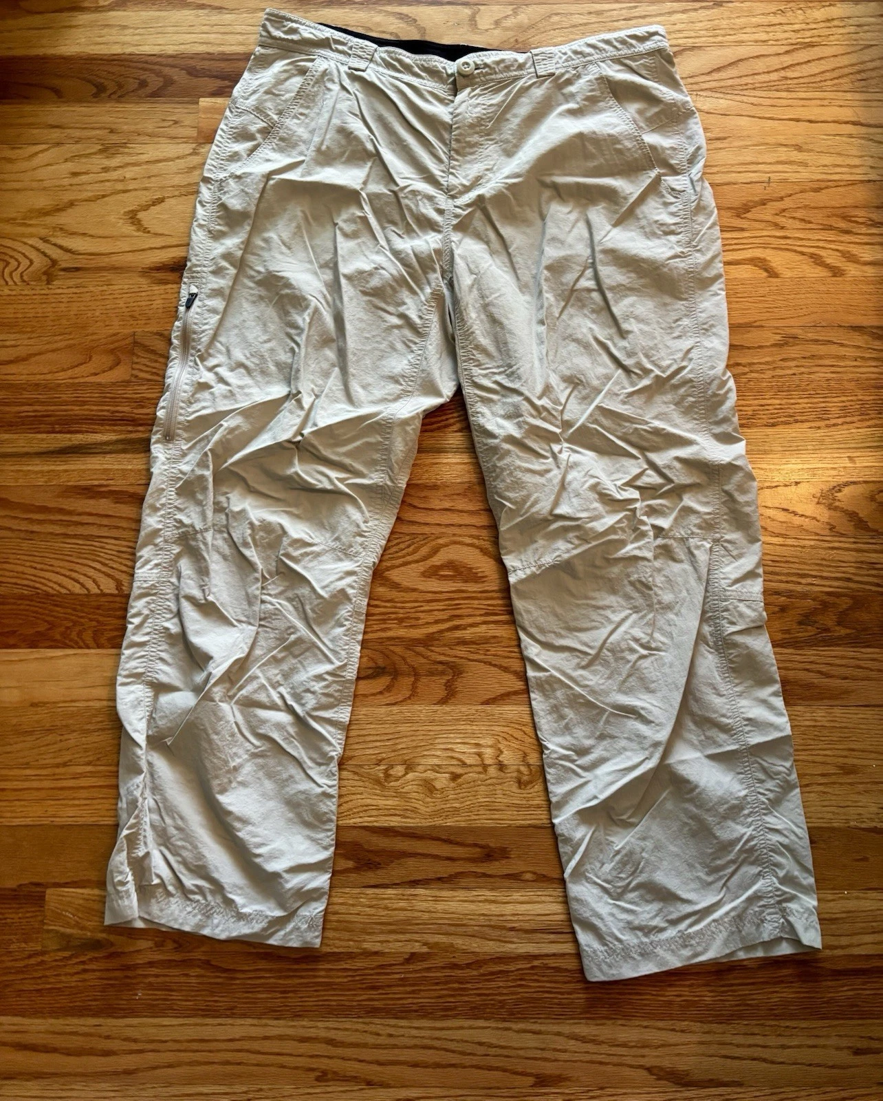 Eddie Bauer Pants Men 38x30 Beige Travex Nylon Tech Performance Utility Outdoors