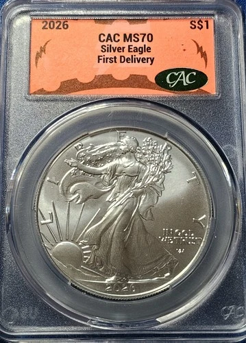 2026 American Silver Eagle $1 •CACG MS70 • First Delivery • 1 ozt