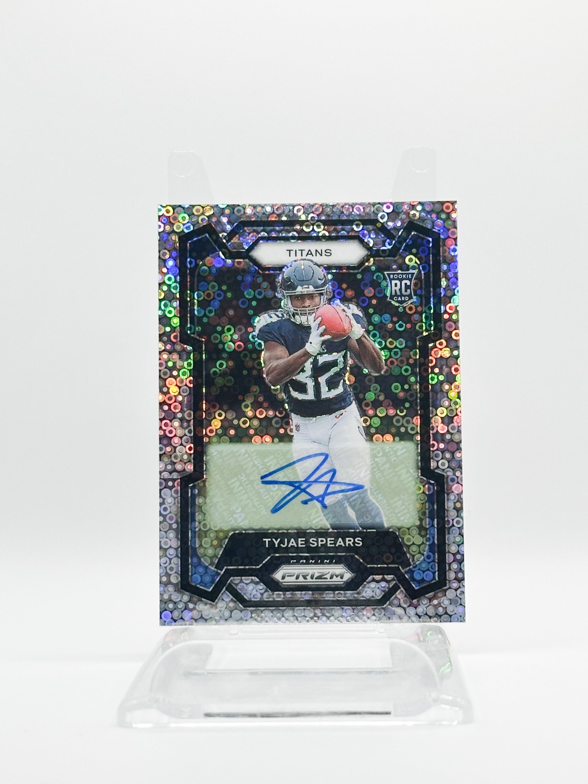 2023 Panini Prizm No Huddle Silver Disco Tyjae Spears RC AUTO #396 Titans