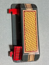 Tin Litho Train Platform 5" x 2" Green and Red Vintage