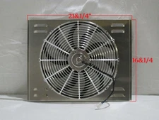 21 x 16 Universal Radiator Fan Shroud and 16" Chrome Plastic Fan 2600CFM