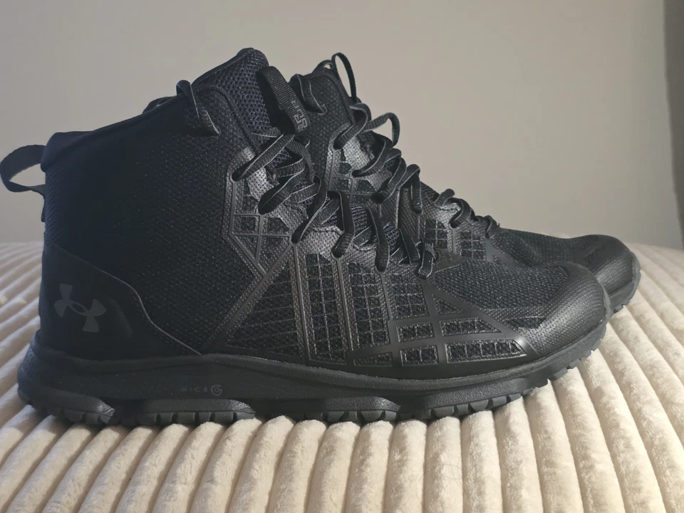 Botas impermeables Under Armour Micro G Valsetz Mid de cuero negras talla 11 para hombre Foto 3 de 4