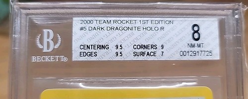 BGS 8 NM-MT DARK DRAGONITE 1ST EDITION HOLO RARE 2000 TEAM ROCKET SET POKEMON... - Picture 3 of 3