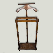 Vintage Mid Century Wood Clothes Valet Stand 44  Men's Wooden Suit Rack MCM