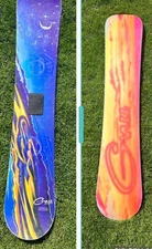 Vtg Gnu Choice 156 Snowboard 118cm USA Mervin Mfg Moon Stars Blue Purple Yellow