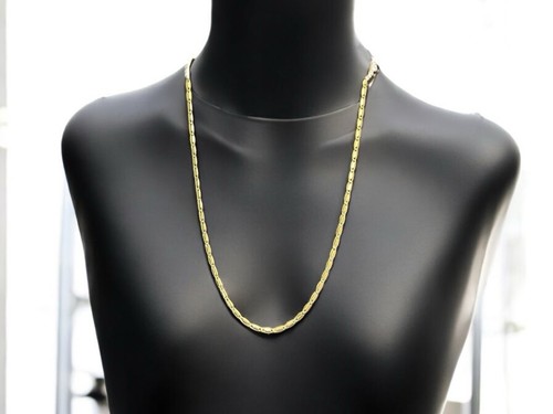 Delicada cadena italiana Heshe de eslabones de barra de 2,5 mm enchapado en oro de 14 k collar de 24 pulgadas - Imagen 5 de 11