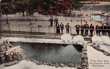 Milwaukee ZOO WI Wisconsin Washington Park Polar Bear Den DB Vtg Postcard A11