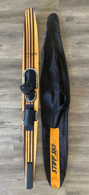 Maherajah Wood Water Ski Stiff Ski With Original Carrying Case Broken Zipper 67''