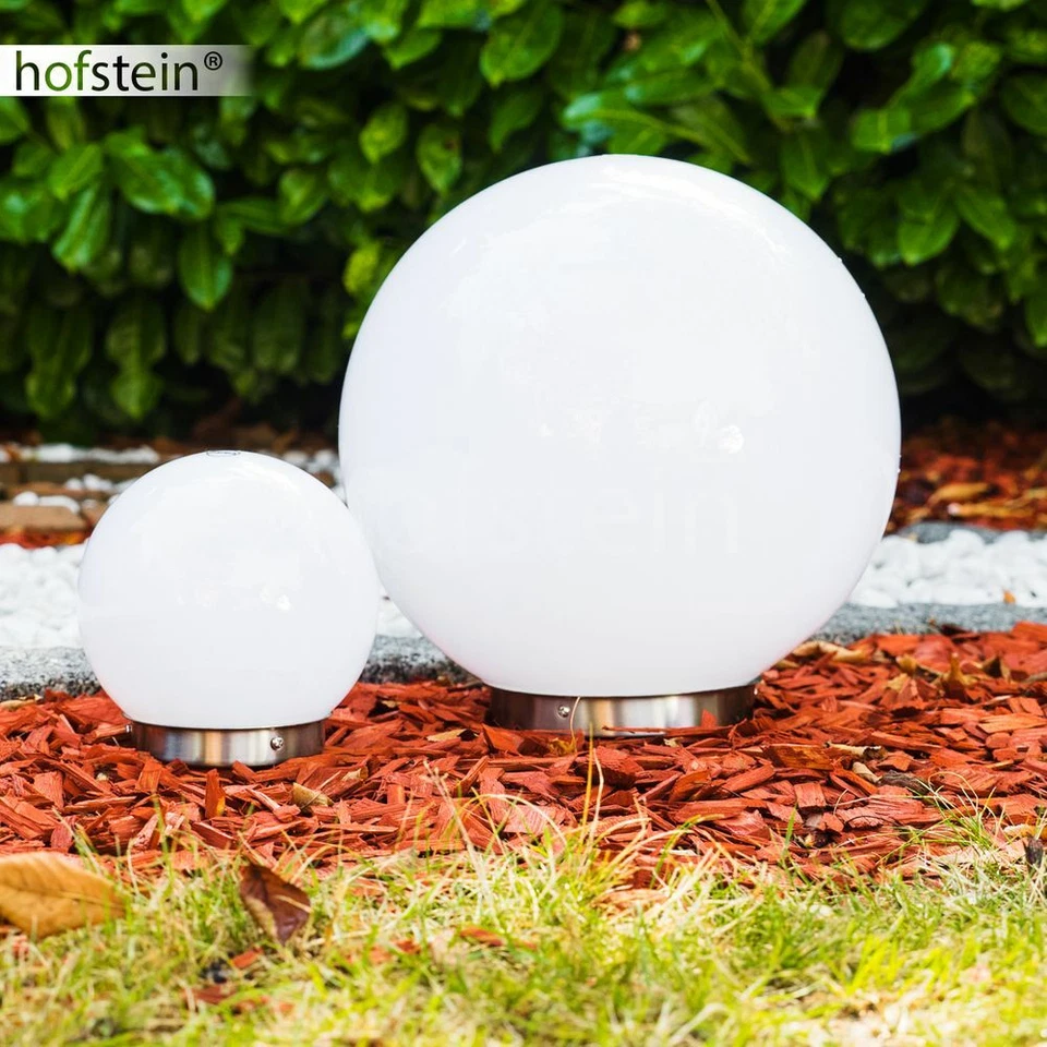 Solar Kugelleuchten Set Durchmesser 15cm & 30cm Veranda Lampe Edelstahl Wege Hof - Bild 4 von 4
