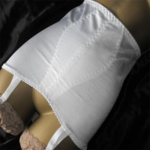 Floral Edge Cloth Girdle Vintage Garter Belt 4 Straps Suspender Belt - Picture 6 of 13