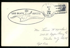 US Naval Ship Cover USS Holland AS-32 Cold War 11/8/1964 USS Skate SSN-578 Sub