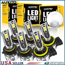 AUXITO Combo 9005+9006+H11 LED Headlight High Low Beam Fog Light White CANBUS D