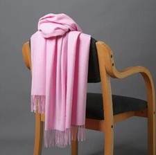 Echarpe étole scarf cachemire laine top qualité chaude chic rose pastel cadeau