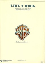 BOB SEGER "LIKE A ROCK" SHEET MUSIC-PIANO/VOCAL/GUITAR/CHORDS-DELUXE-1986-NEW 