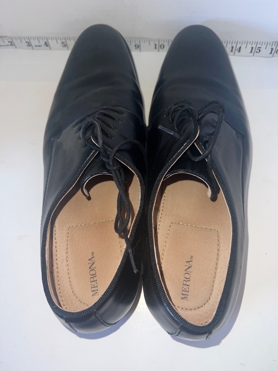 Merona Dress Shoes Men Size 13 Black Plain Toe Oxford lace  display picture 2