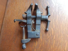 Antique Blacksmith Forged Clamp On Small Bench Vice 2 1/2 Jaws