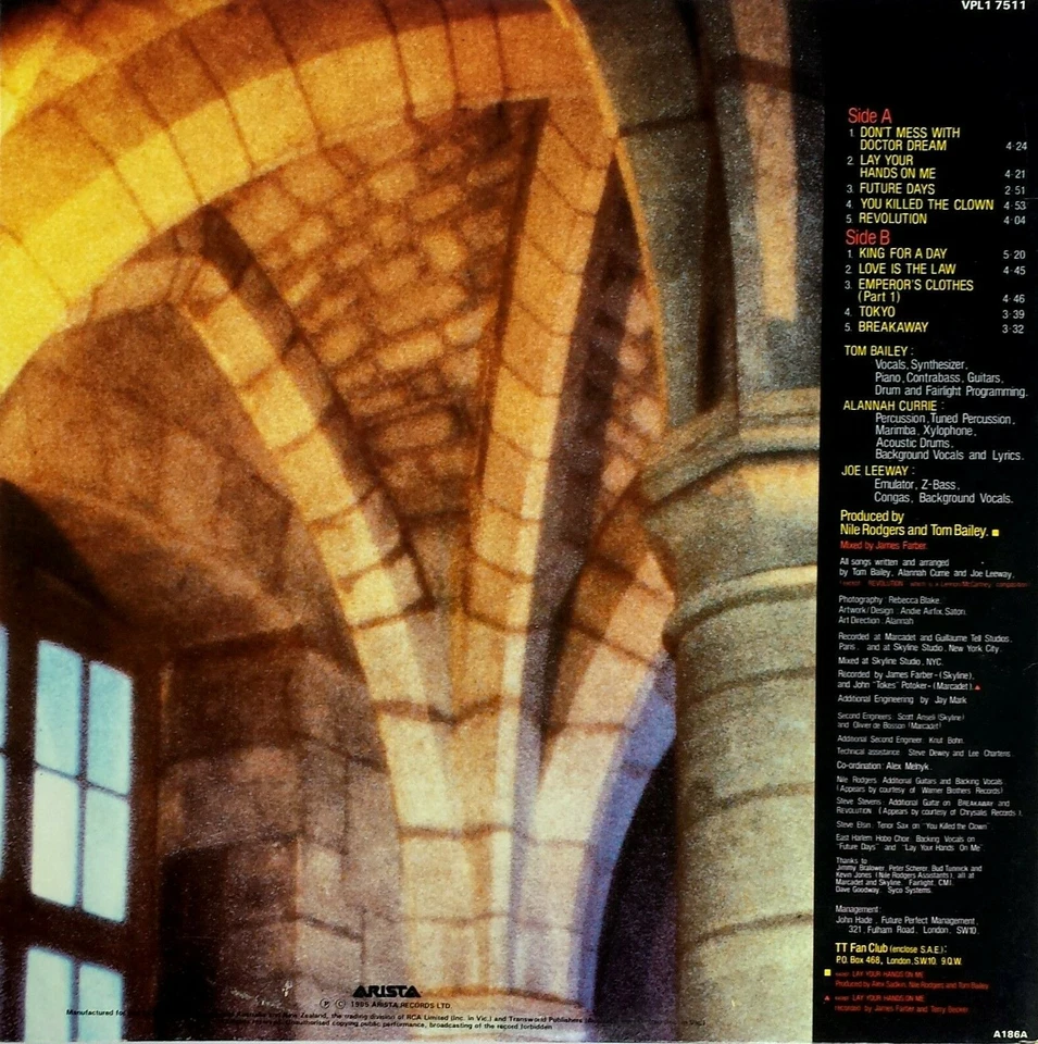 Thompson Twins-Here's To Future Days LP + Bonus 12” EP 1985 Arista ‎– VPL1 7511 Foto 3 de 3