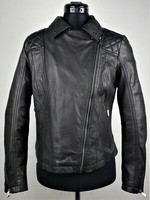 S.Oliver Leather Jacket Bikerstyle Damen Lederjacke Black Gr.38 Neu Mit Etikett