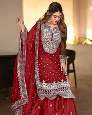 Indian Pakistani Ready to Wear Sharara Salwar Suit Party Wear Salwar Kameez Set