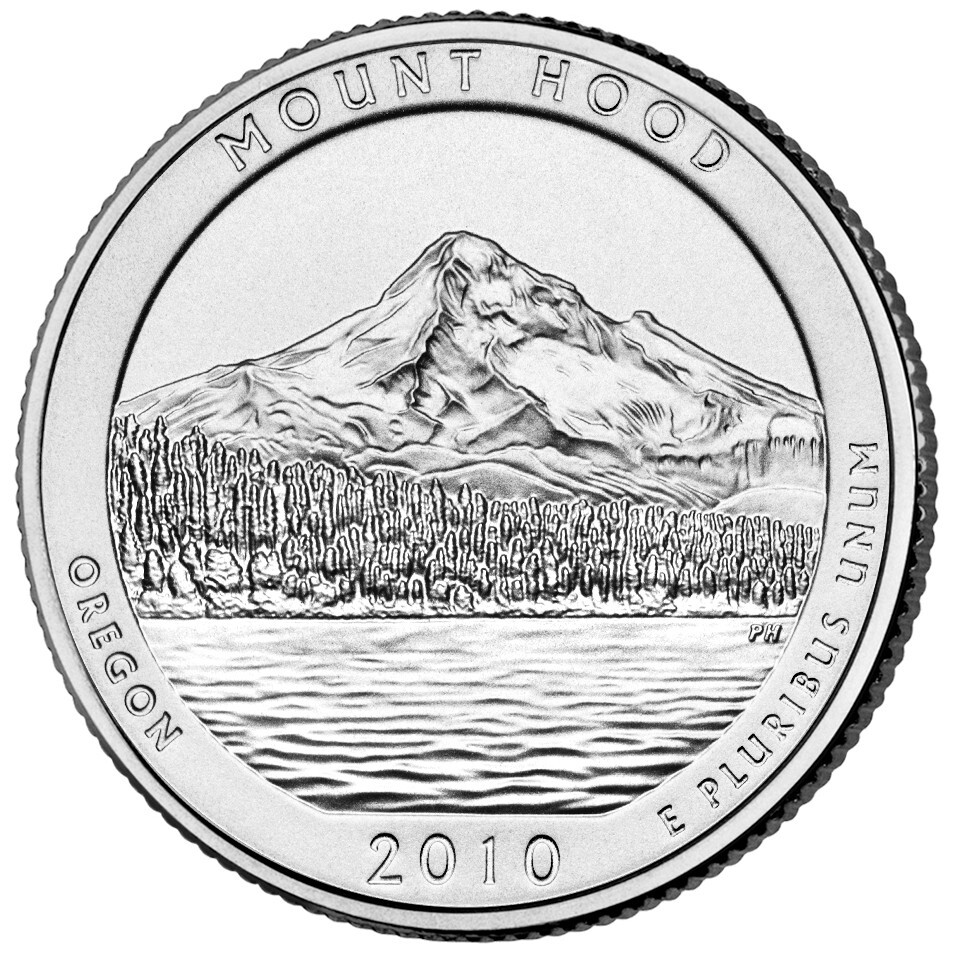 2010 Mount Hood D Quarter. ATB Series Uncirculated From US Mint roll.