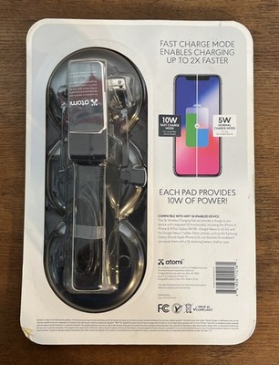 Atomi Power Pad 3X Qi Wireless Charge Pad 30 Watts Fast Charge NEW