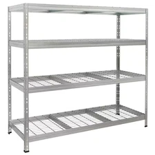 NSF Series 4-Tier Galvanized Steel Garage Storage Shelving Unit in Silver, Wire
