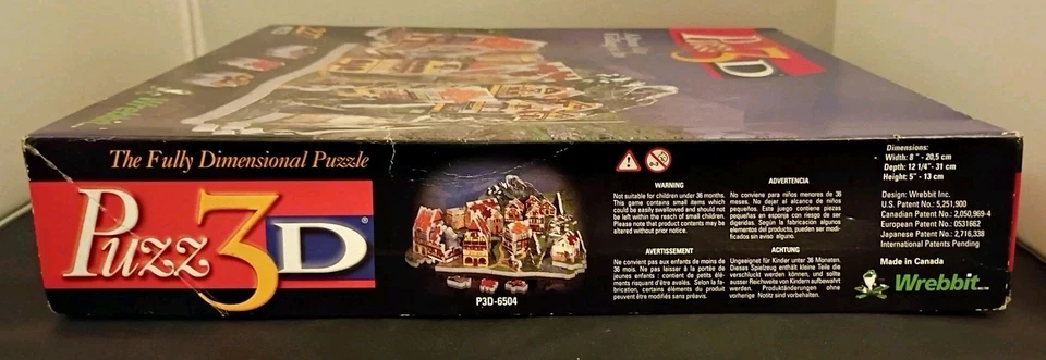 Puzz 3D Alpine Village 1999 WRebbit 3 Dimensional Puzzle Construction Preowned - Image 4 of 4