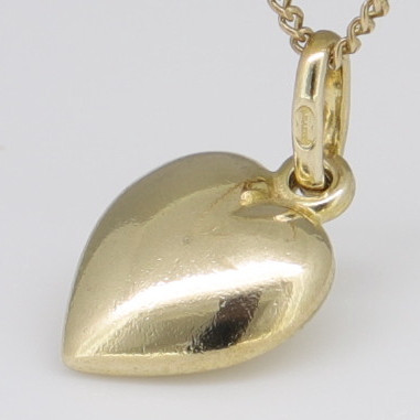 Yellow Gold LOVE HEART CHARM or PENDANT Guaranteed Genuine 9ct 9k Gold - Foto 7 di 10