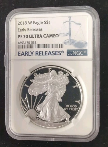 2018 W $1 1 Oz Silver American Eagle  NGC PF70 Ultra Cameo Early Releases 6865
