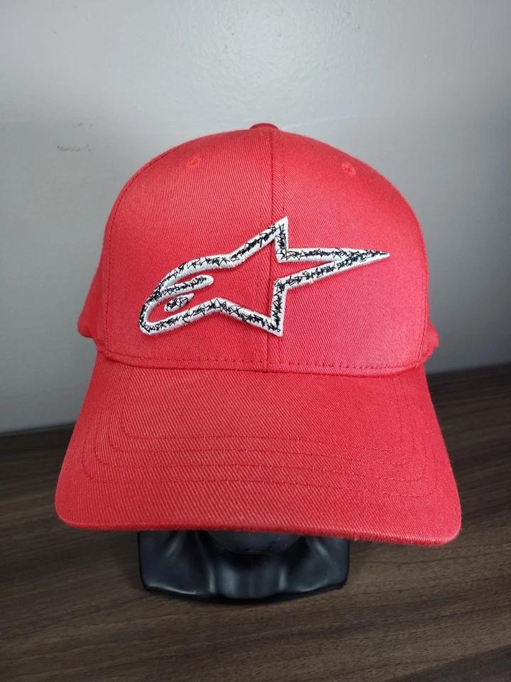 Gorra de béisbol Alpinestars Logo roja sobre roja paseo seco Flexfit L/XL Alpine Star Foto 3 de 4