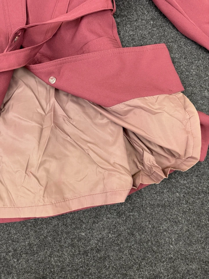 Casaco feminino vintage feito na União dos EUA pequeno malva peso leve com cinto - Imagem 4 de 4