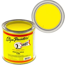 1 Shot 130L/4Z  PRIMROSE YELLOW Lettering Enamel Pinstriping Paint One Shot 4 oz