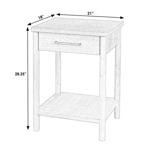 Butler Specialty Company Lennon 1 Drawer Rounded Leg Wood Nightstand -Soft Brown - Picture 7 of 7