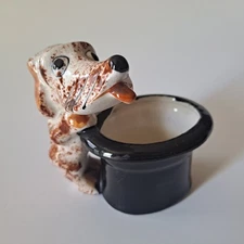 Vintage Occupied Japan Spotted Dog With Top Hat Planter 