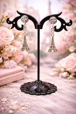 Tiny Little Silver Eiffel Tower Stud Post Earrings Hypoallergenic