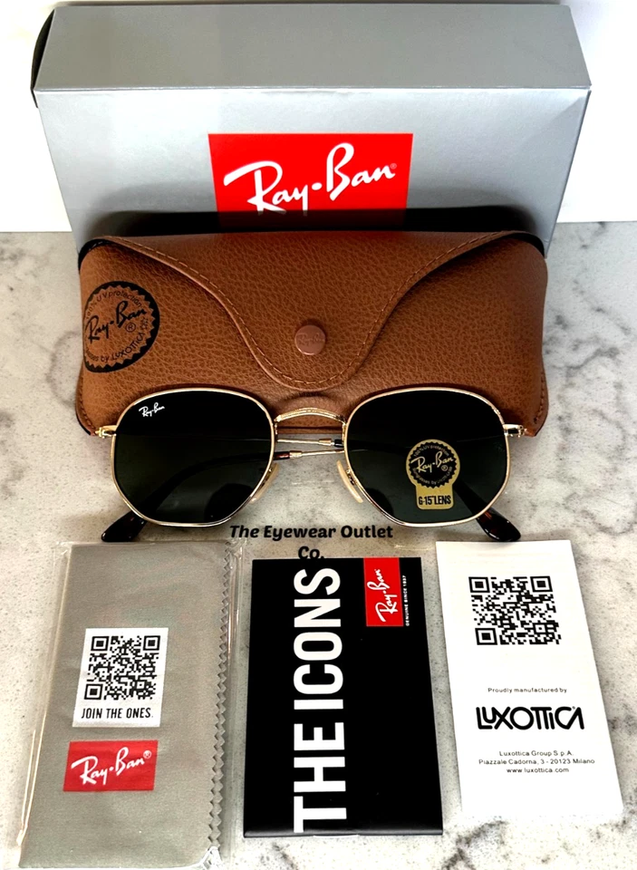 Store Display Rayban Hexagonal RB3548N Green G15 Lens Men / Women 51mm Ray Ban - Image 2 of 4