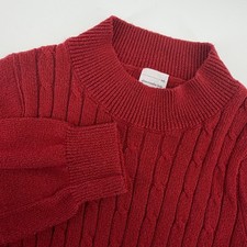 Abercrombie Kids Girls Red Cable Knit Mock Neck Long Sleeve Sweater dress 11/12