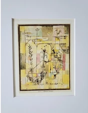Paul Klee "Tale A La Hoffman"  Matted Offset Print 1988