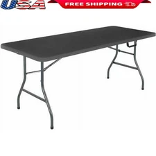 Folding Centerfold Table Heavy Duty Portable Waterproof Resin Events Picnic BBQ