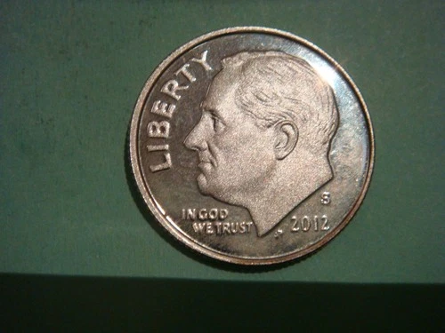 Beautiful Cameo 2012 S Silver Proof Roosevelt Dime - actual coin in pics