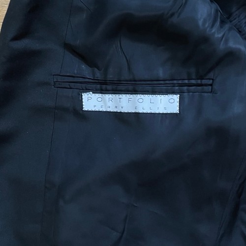 Vintage Mens Tuxedo Blazer Size 42 90s Wool & Satin Black Sport Coat Suit Jacket - Picture 5 of 5