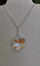 KIRKS FOLLY CRYSTAL ICE DANCING SNOWFLAKE 10" SHIMMER OR NECKLACE SILVER TONE