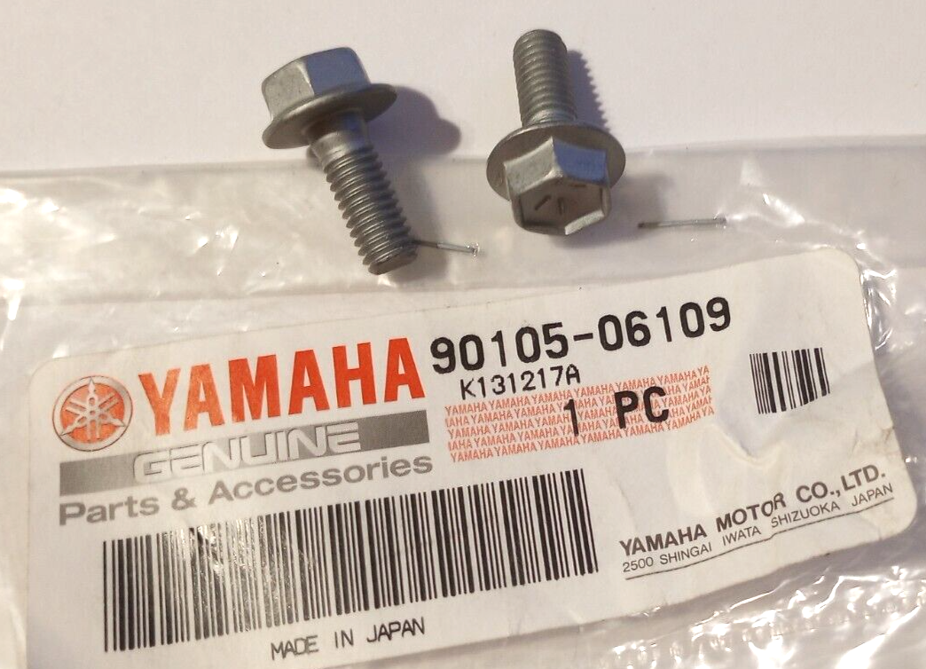 りお Yamaha TW200,XT250, XT350 Flange Bolt NOS 90105-06109 Qty. 2 (L