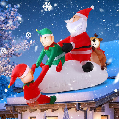 Inflatable Christmas Decorations Outdoor, 9FT Inflatable Santa Claus with Christ