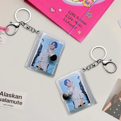 16 Pockets Mini Photo Album 1/2 Inch Backpack Keyring New Keychain Mini Album - Picture 9 of 12