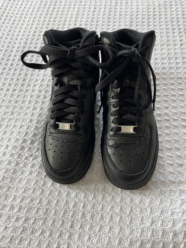 Nike Air Force 1 High GS Triple Black Sneaks DH2943-001 Youth Size 4Y