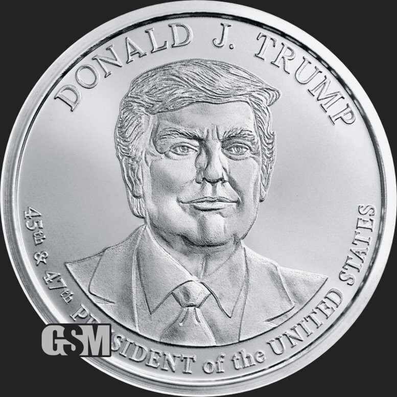 Donald Trump 1 oz .999 Silver BU Coin 45th 47th President